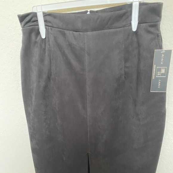 Label Suede Midi Skirt - Picture 2 of 6